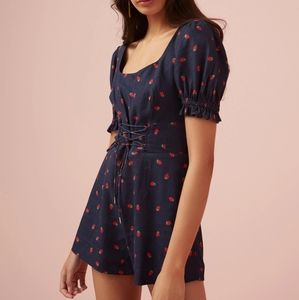 Finders Keepers LOLA PLAYSUIT navy strawberry